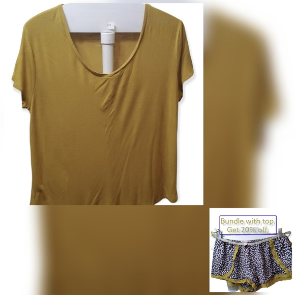 Aeropostale Seriously Soft Perfect V Neck Tee Size XL Gold - Picture 2 of 6